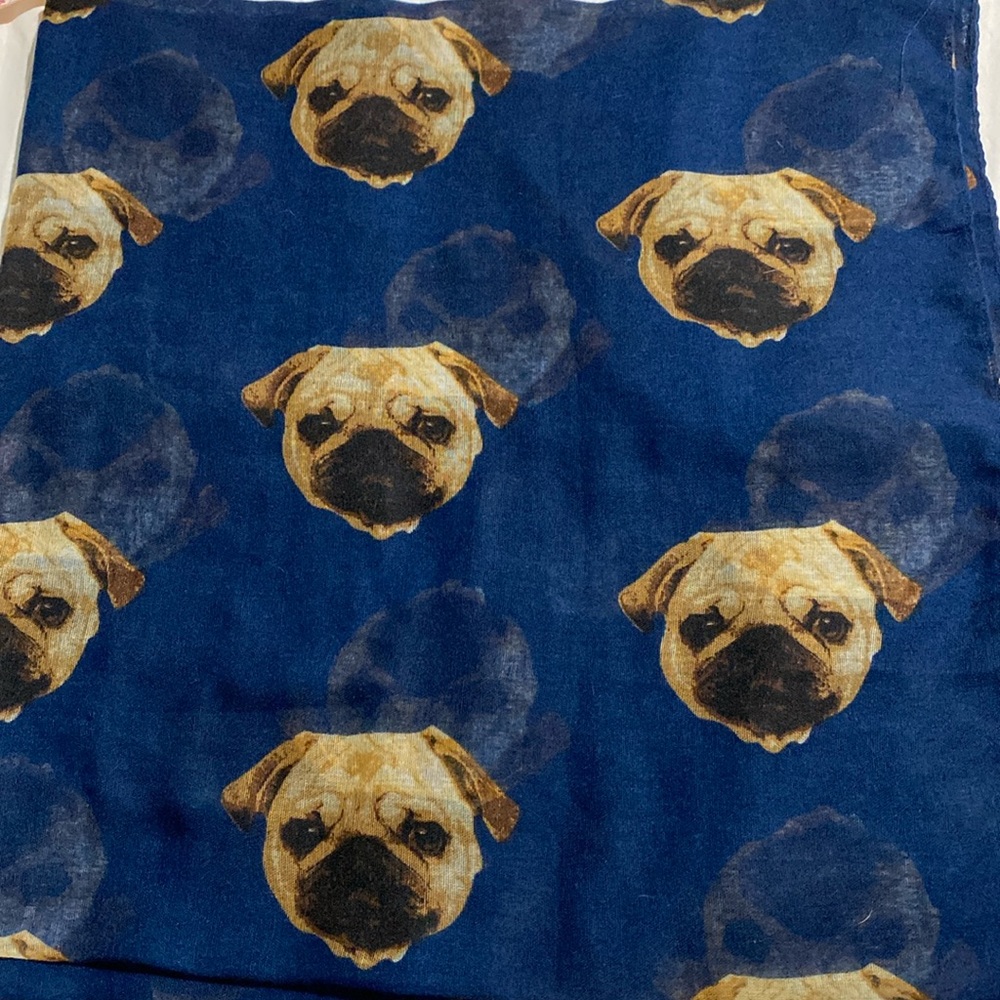 Pug navy blue scarf